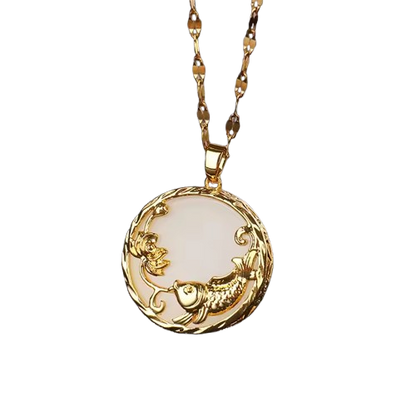 Golden Koi Jade Necklace