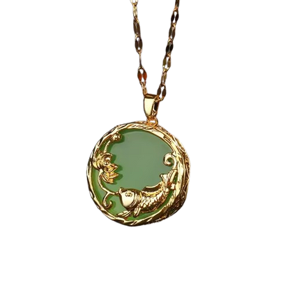 Golden Koi Jade Necklace