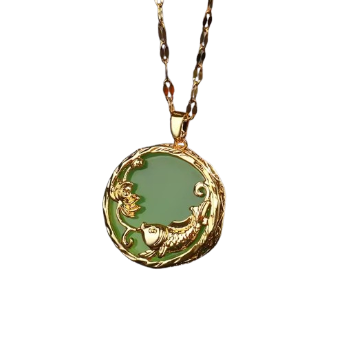 Golden Koi Jade Necklace